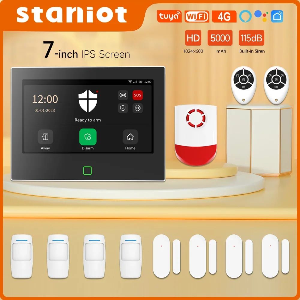 Staniot 7 inch Smart WiFi 4G Home Alarm System