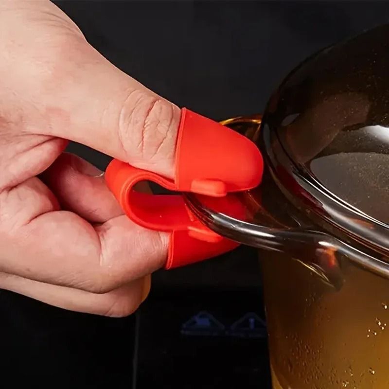 Silicone Finger Pinch Mitts for Safe Cooking and Baking 2 Piece Set