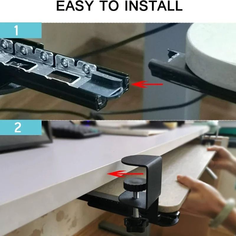 Ergonomic Clamp-On Under-Desk Sliding Keyboard Tray