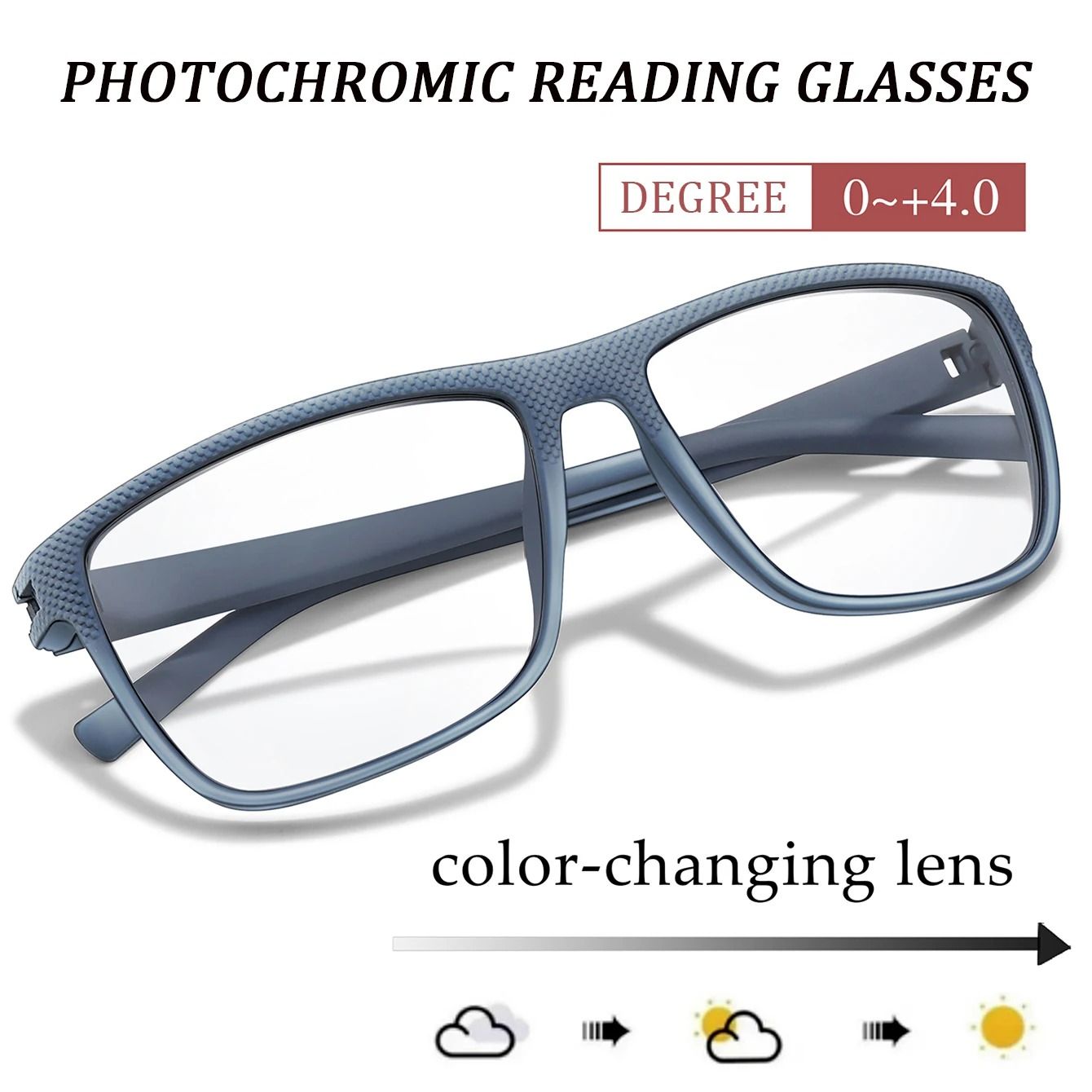 Photochromic Anti Blue Light Reading Glasses Set