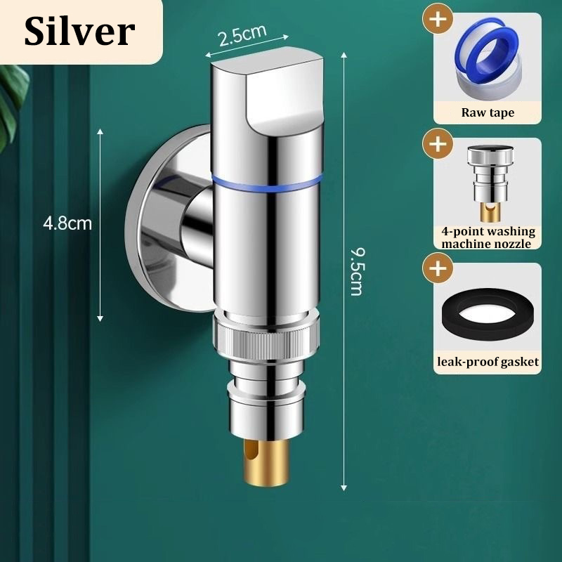 All-Copper Automatic Water Stop Valve Clip-on Faucet Joint Washing Machine Drum Universal