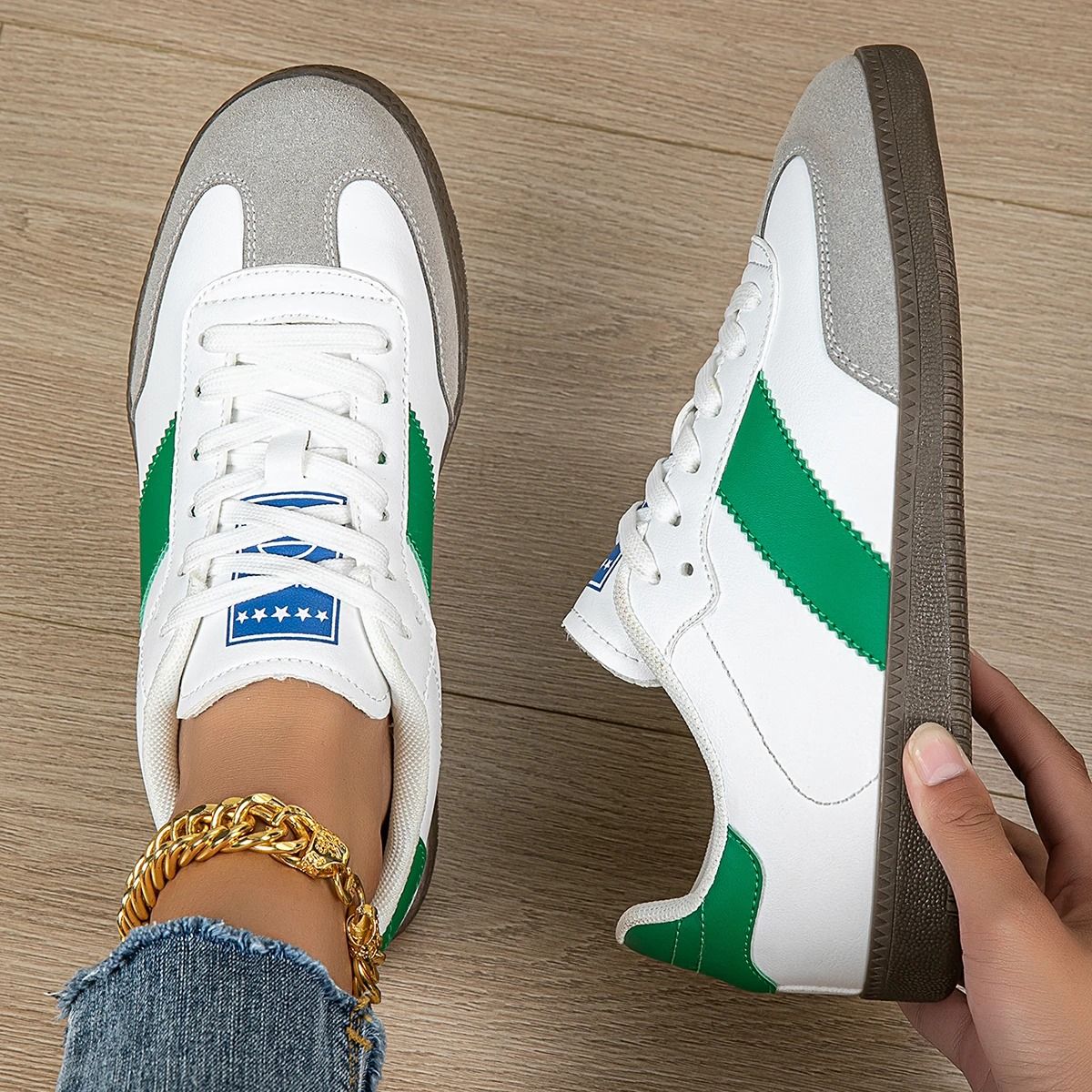 Women Casual Lace Up Non Slip Lightweight Round Toe Sneakers