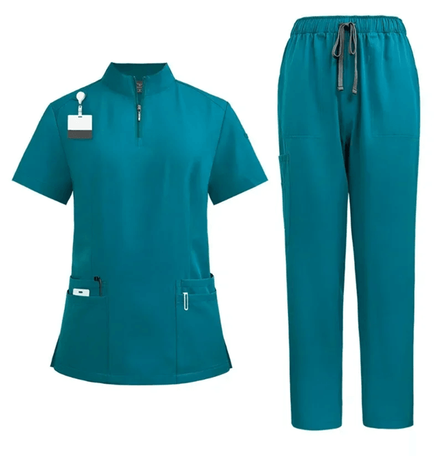 Professional Women Scrub Set Medical Uniform with Pants and Top