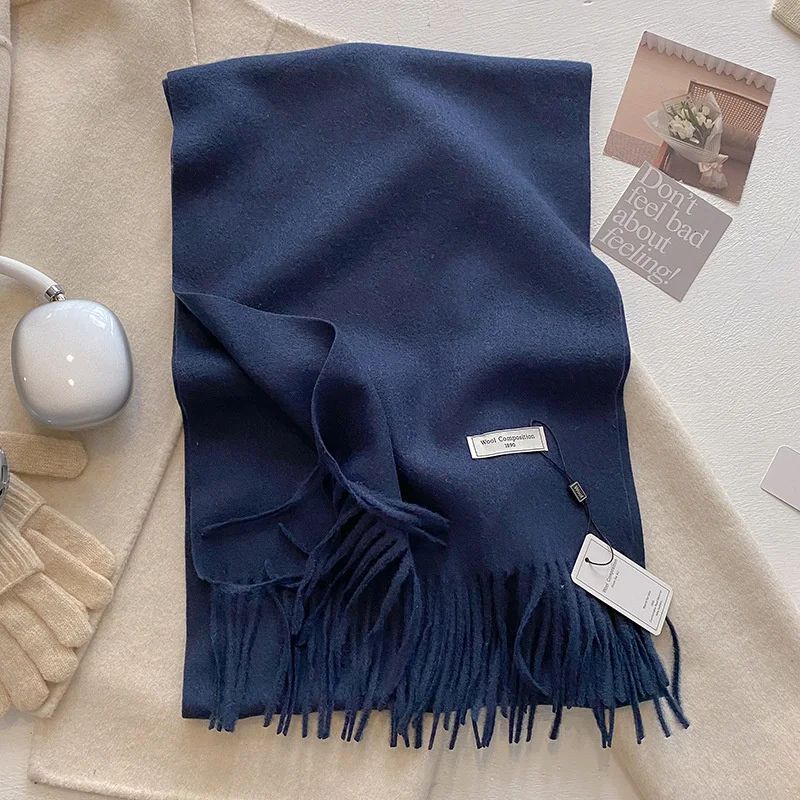 Luxury Winter Wool Blend Pashmina Scarf – Thick Cashmere-Feel Women's Shawl & Wrap 2024