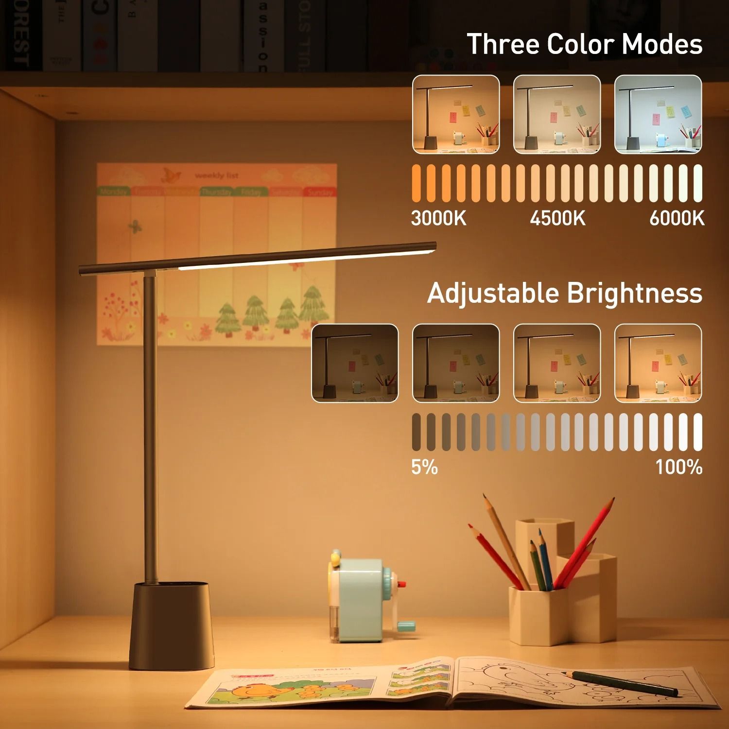 Smart Eye Protection Desk Lamp – Adaptive Brightness & High-CRI Study Light