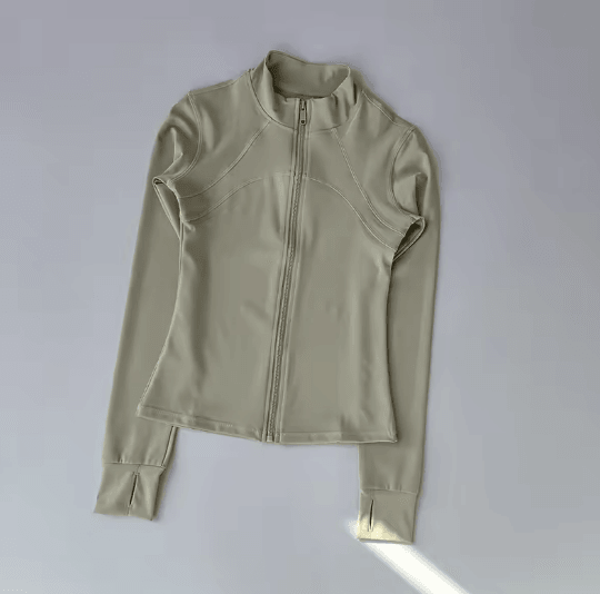 Womens Quick Dry Yoga Jacket Slim Fit Zip Up Fitness Top