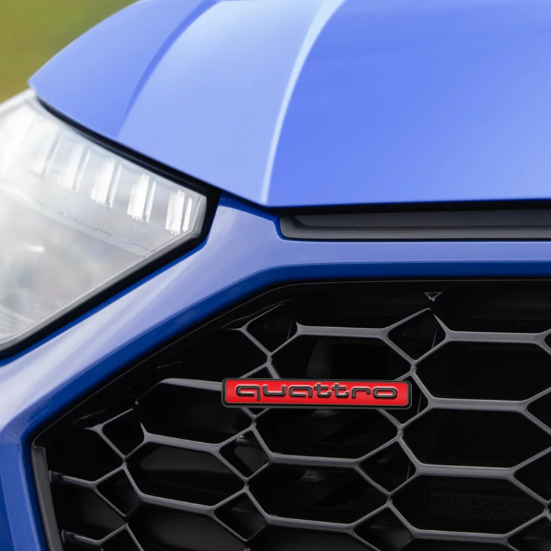 Quattro Logo Metal, Front Grill Badge, Car Emblem Sticker Decals
