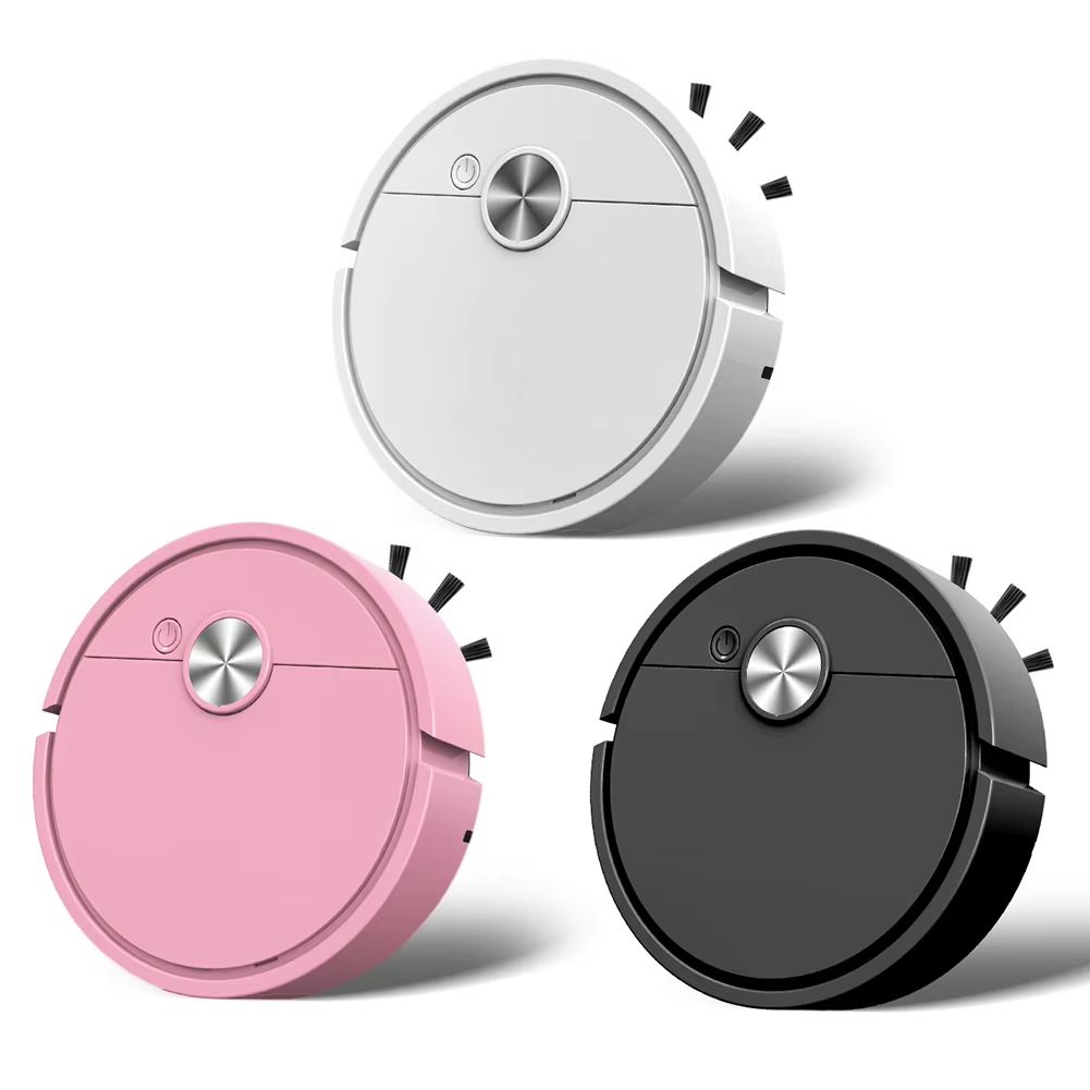 3-in-1 Robot Vacuum Cleaner Strong Suction Automatic Floor Cleaner Rechargeable Compact Vacuum Mop