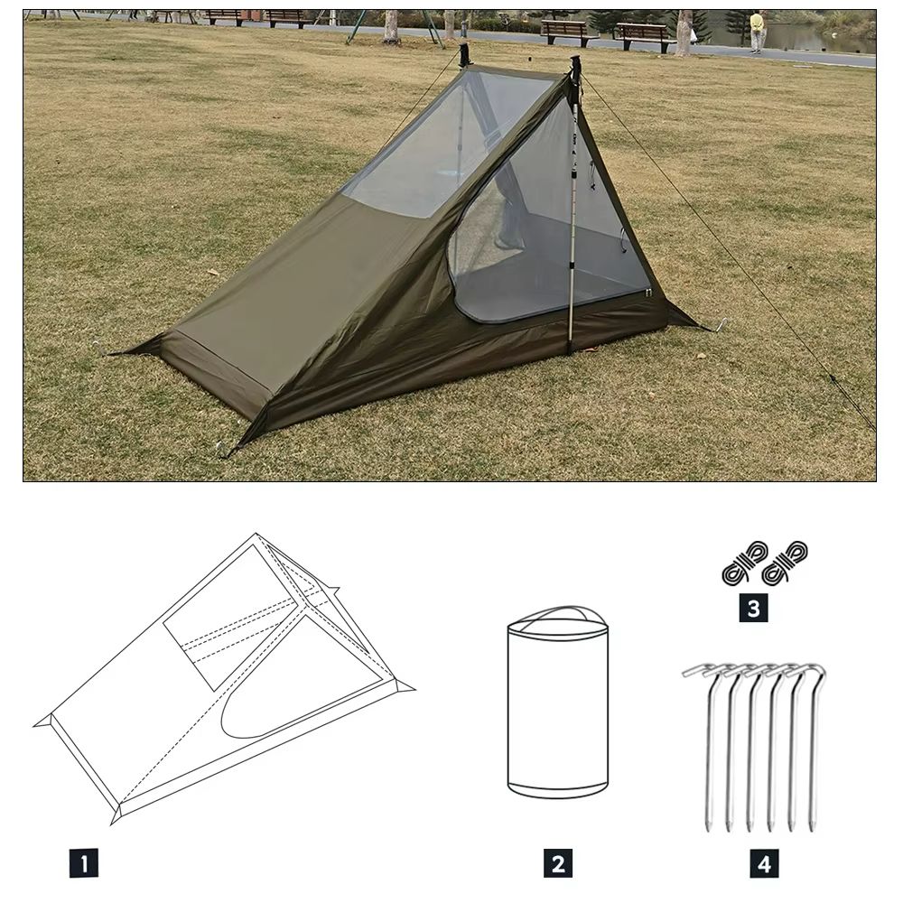 AiryMesh Ultralight Solo Tent – Fast Setup, Mosquito-Proof, and Backpack-Ready Shelter