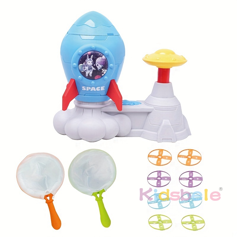 Outdoor Rocket Butterfly Catching Game, Summer Yard Activities Foot Pedal Catapult Toy for Toddlers