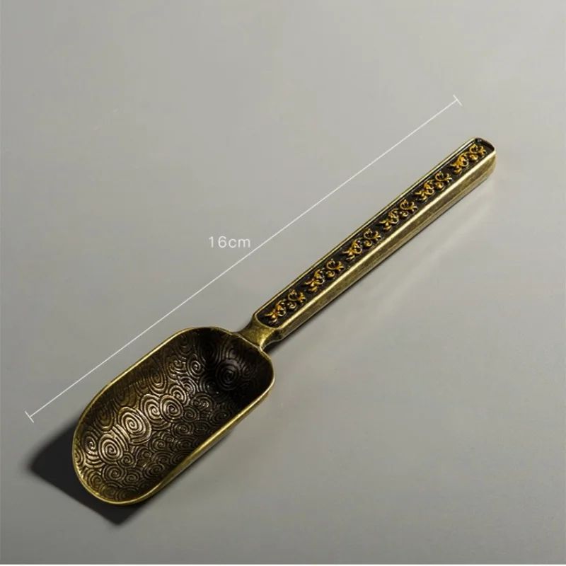 CloudElegance Alloy Tea Spoon – Retro Auspicious Cloud Kung Fu Tea Shovel Tool