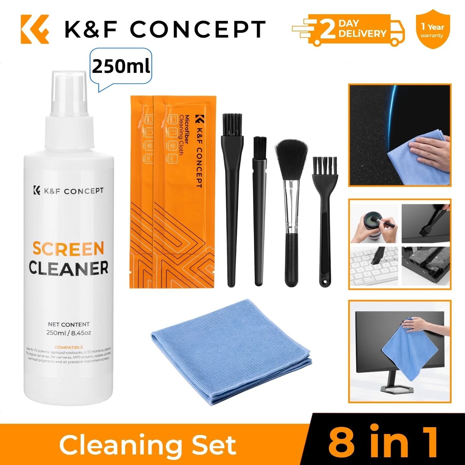 K and F Concept Camera Lens Cleaning Kit with Blower Cloth Pen and Cleaning Solution