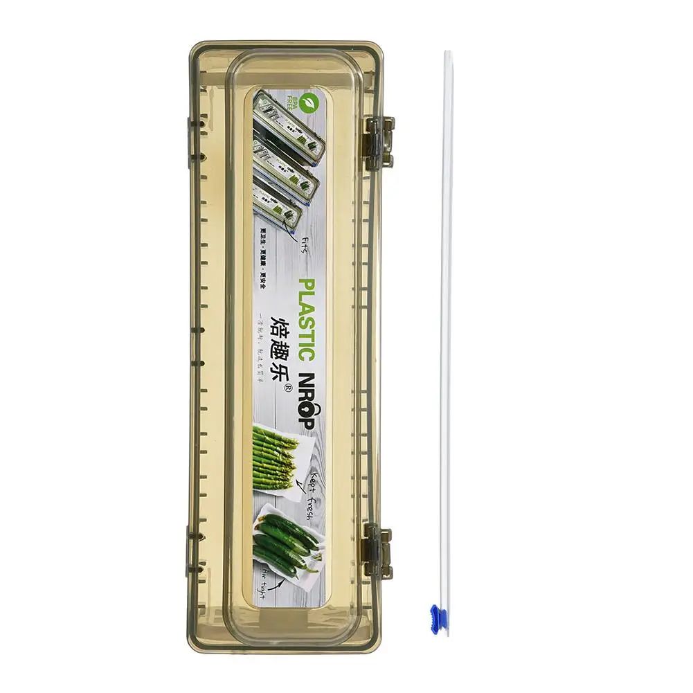 Smart Slide Cling Film Dispenser with Built-In Cutter – Easy-Use Plastic Wrap Dispenser for Kitchen Organization
