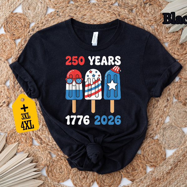 USA 250 Years of Freedom Shirt | 1776–2026 Patriotic Ice Cream Graphic Tee Funny 4th of July Shirt