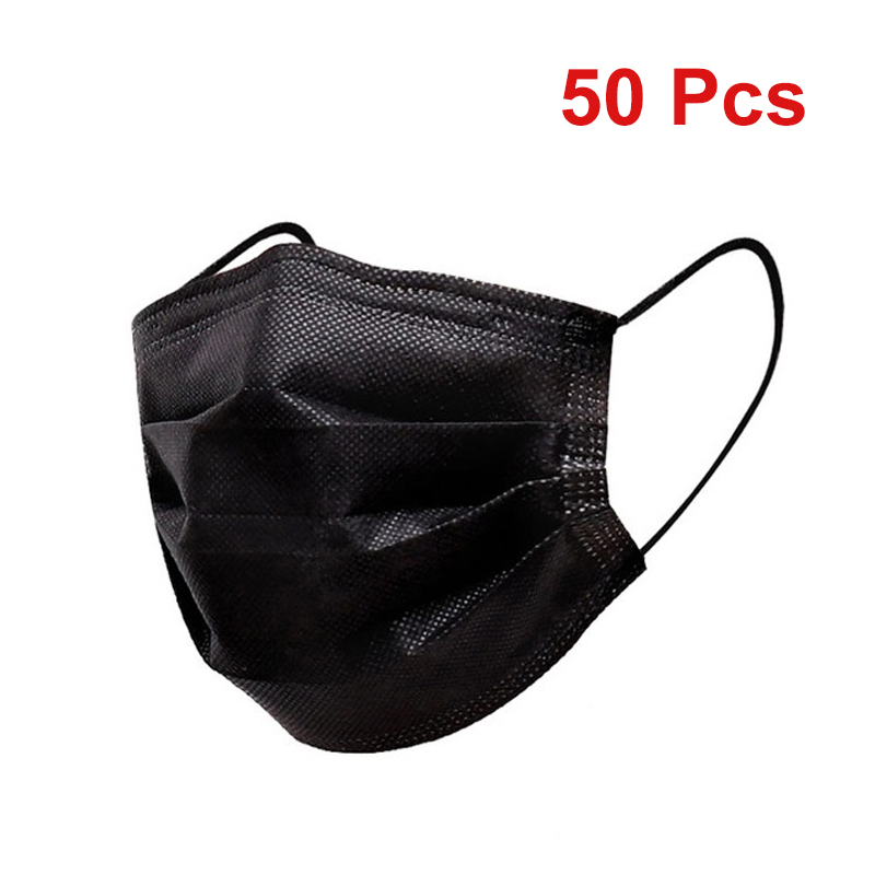 Disposable Black Face Masks Anti-Dust Protective Mouth Mask, Melt-Blown Cloth, Earloops