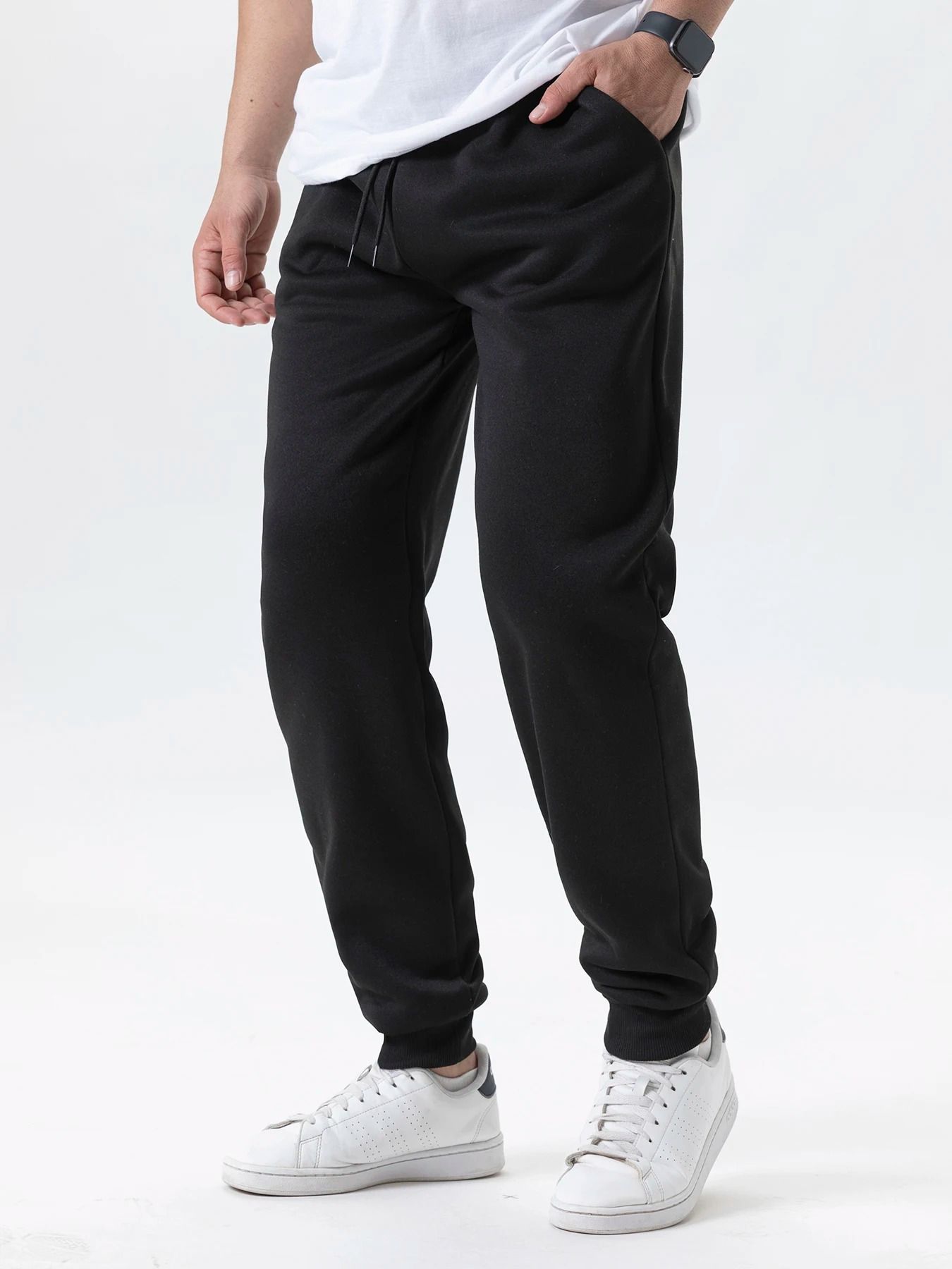 Mens Autumn Winter Fleece Sweatpants Baggy Joggers Elastic Waist