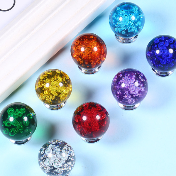 Crystal Bubble Glass Cabinet Knobs Decorative Drawer & Wardrobe Handles