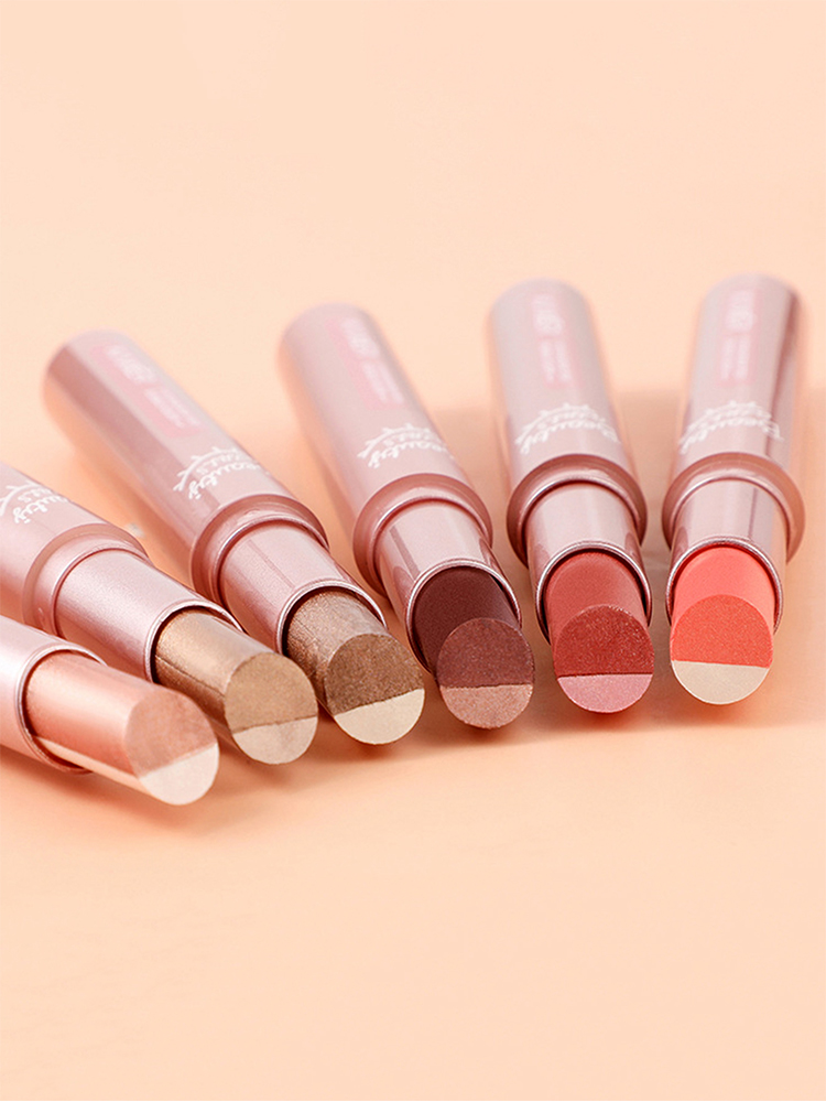 Waterproof Gradient Eyeshadow Stick, Two-Color Pen, Sweatproof, Pearlescent Fine Shine, Smudge Free, Long Lasting