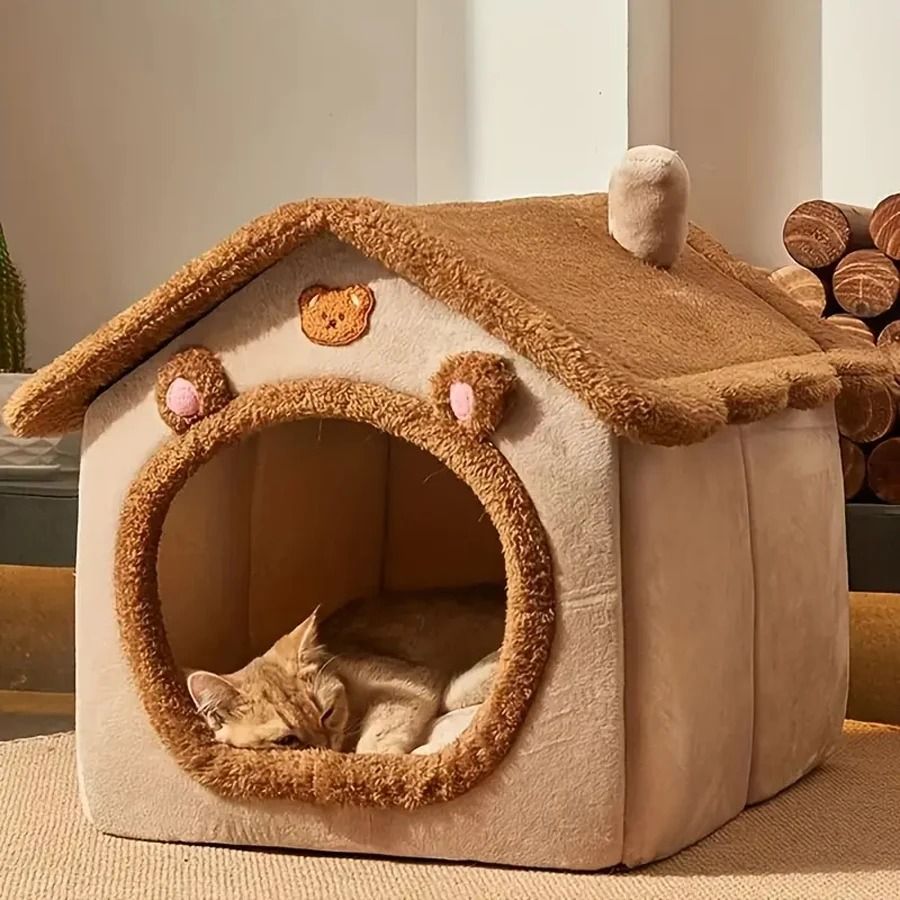 Foldable Pet House Removable Washable Cat House Puppy Cave Sofa Pet Bed House for Small Dogs and Cats
