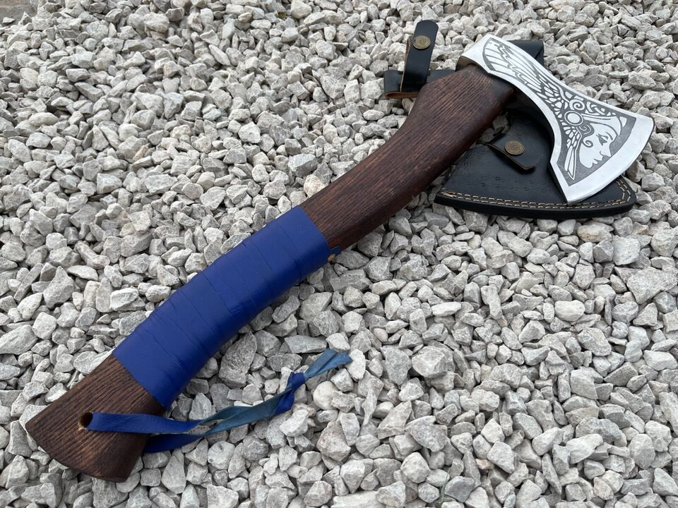 Unique Viking Axe Custom Handmade Carbon Steel Blade Axe Camping Axe Christmas