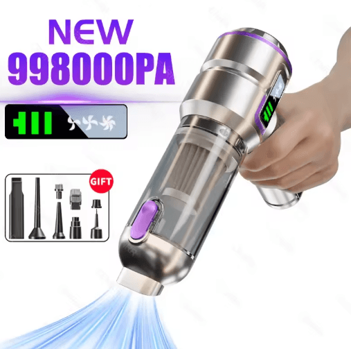 Mini Cordless Car Vacuum Cleaner 998000PA Powerful Handheld Vacuum and Blower for Home and Auto