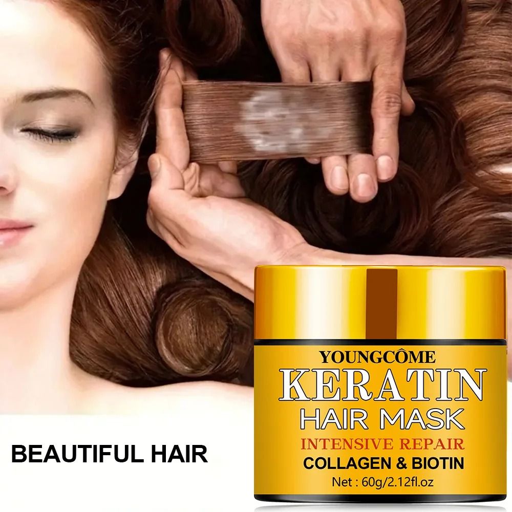 Hair Repair Mask with Biotin Collagen and Keratin for Dry and Damaged Hair
