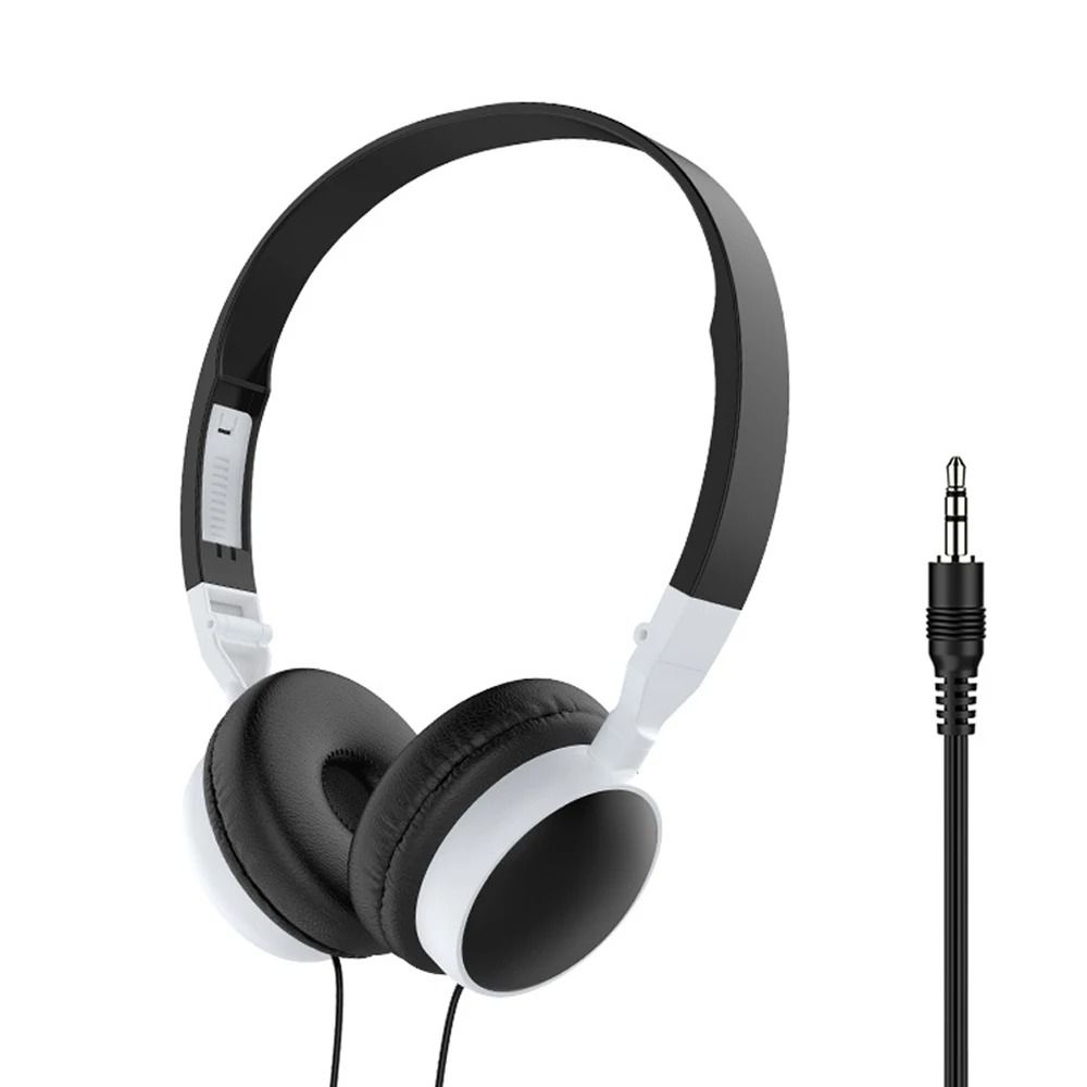 Foldable Wired Headset with Noise Cancellation and 3.5 mm Jack