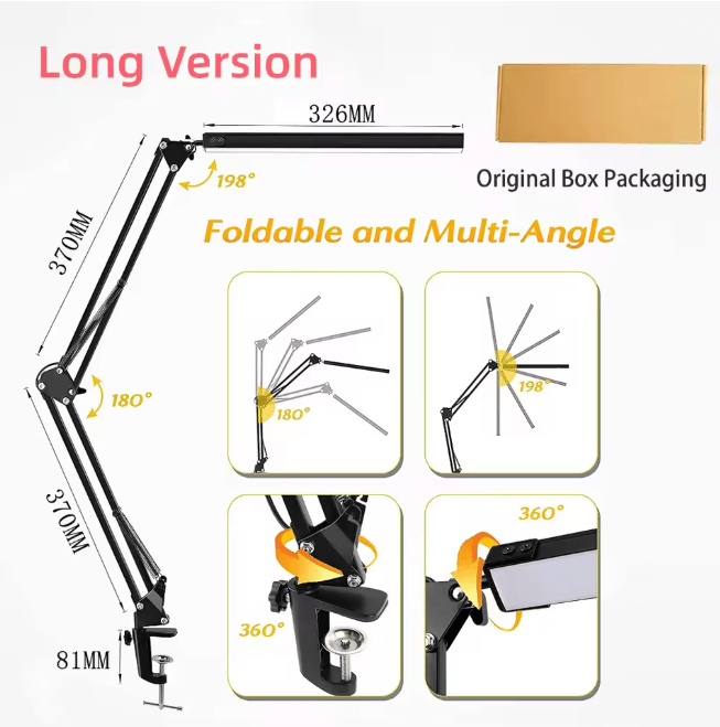10W LED Desk Lamp with Clamp Swing Arm Dimmable Eye Caring Light