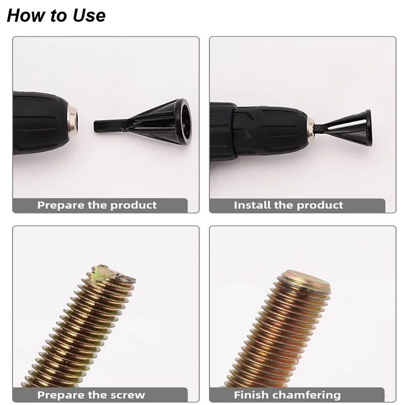 6-Flute External Deburring Chamfer Tool Drill Bit – Hex/Triangle Shank Metal Trimming & Screw Burr Remover