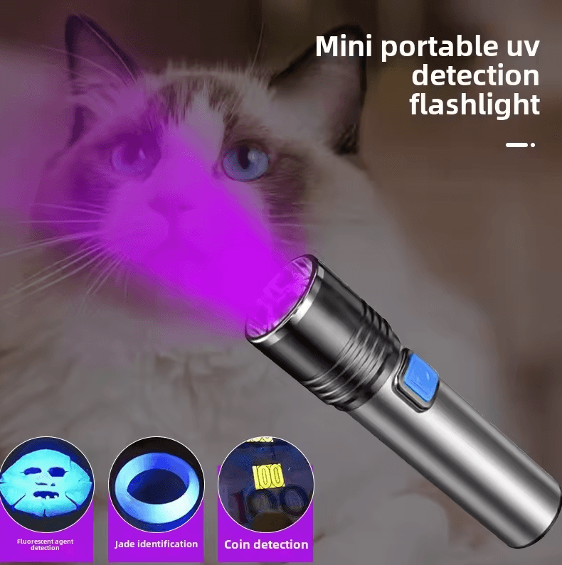395nm UV Flashlight Blacklight – Zoomable USB Rechargeable Ultraviolet Inspection Light