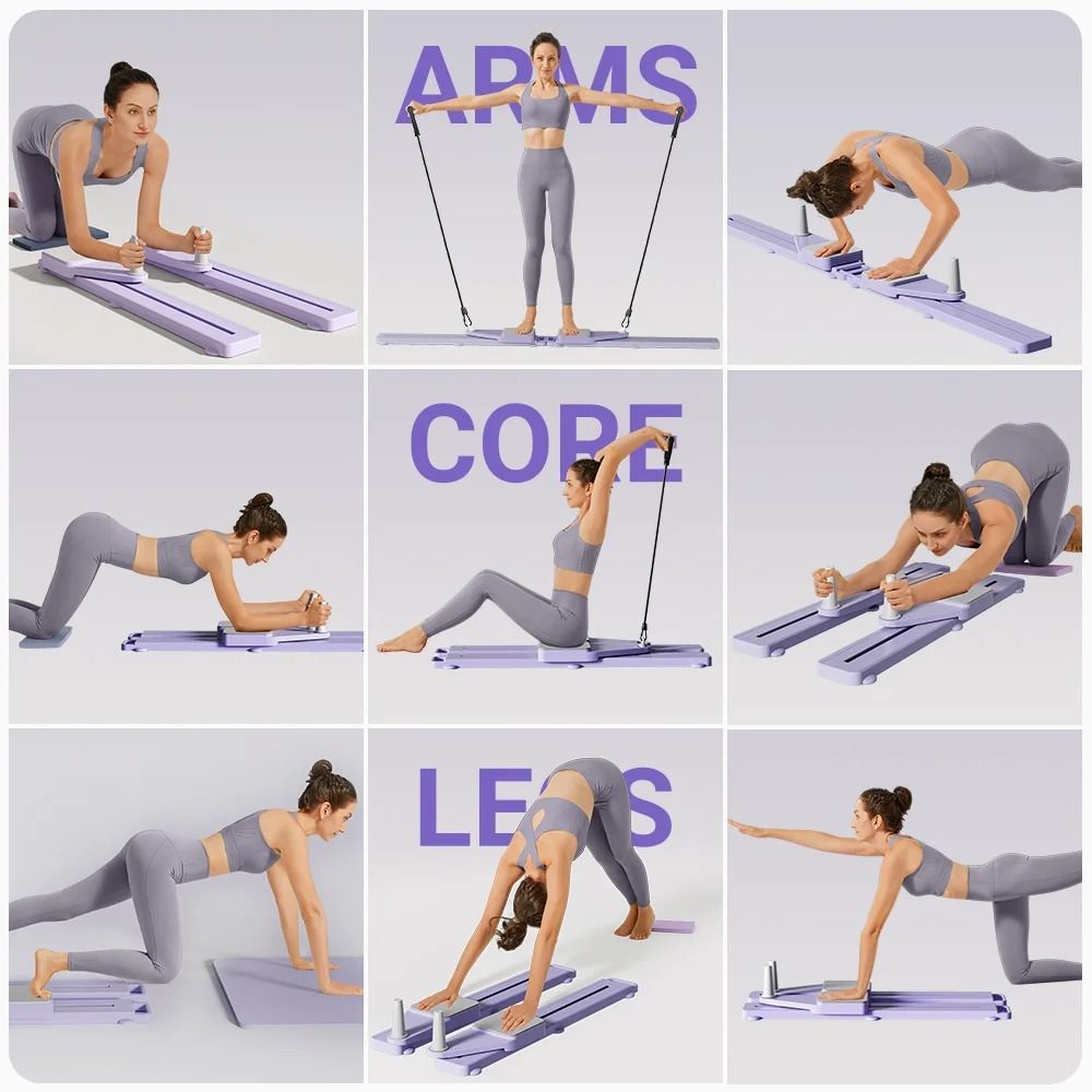 2 in 1 Abs and Ski Board Portable Core and Leg Trainer for Home Gym