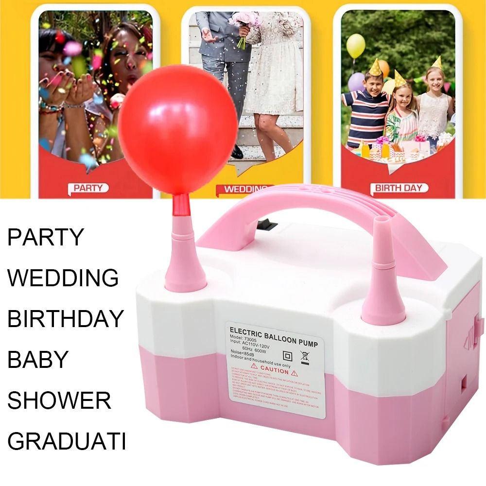 Electric Balloon Inflator Pump Dual Nozzle Fast Inflation for Party Decoration