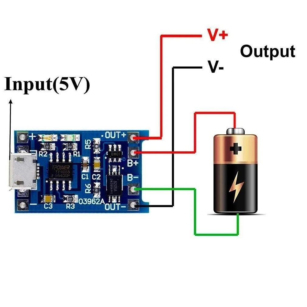 18650 Lithium Battery Charger Module 5V 1A with Protection