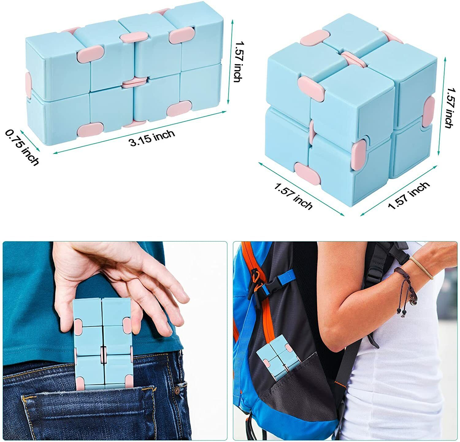 Kids Fidget Infinity Cube Toy Stress Relief