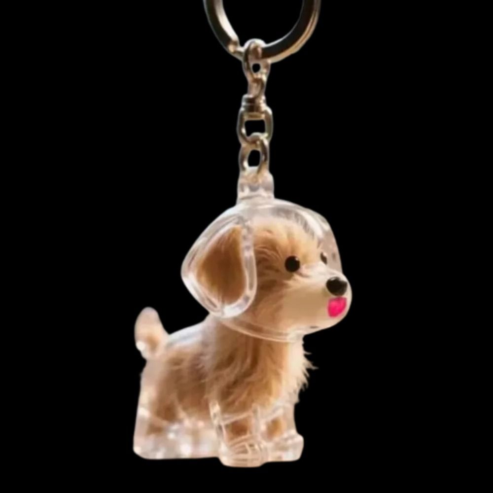 Cartoon Puppy Hair Keepsake Keychain