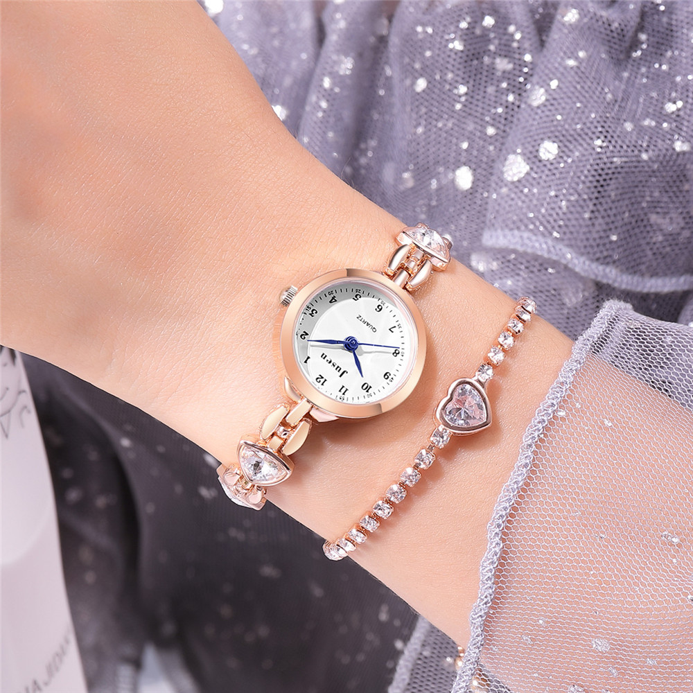Elegant Fashion Rhinestone Small Dial Quartz Bracelet Women Watch, Stylish Women Wrist Watch, Luxury Rhinestone Watch