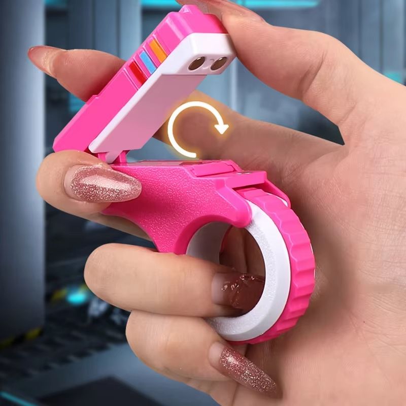 Rotary Finger Slider Ratchet Fidget Toy, Textured 3D Printed Stress Relief Slider
