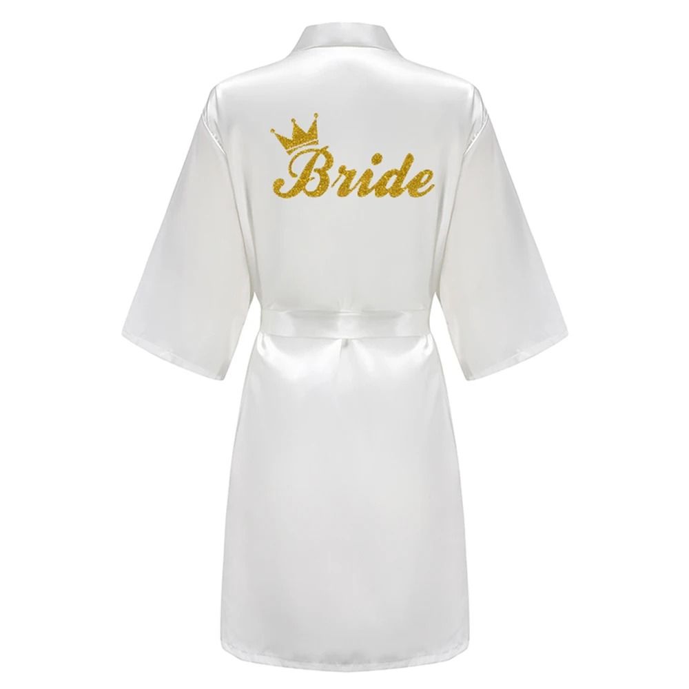 Women's Grass Green Bride and Bridesmaid Satin Robes