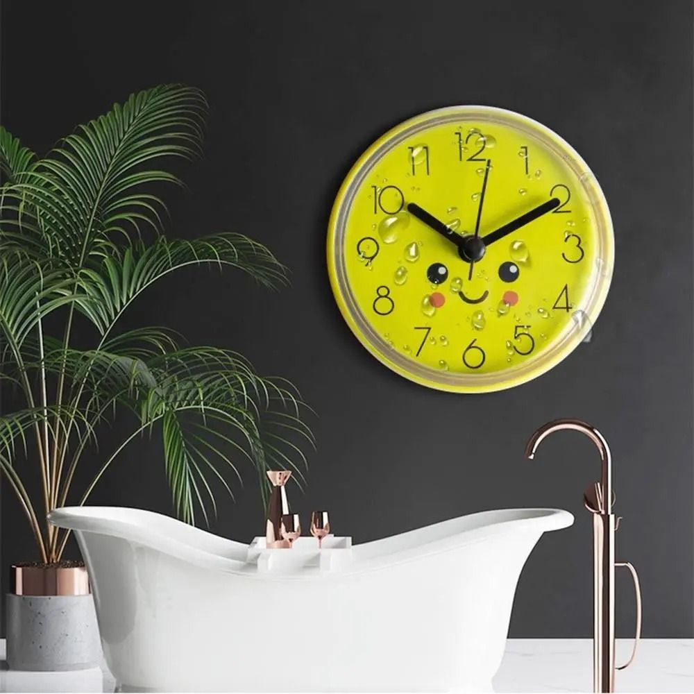 Waterproof Suction Clock Mini Bathroom Wall Clock Anti Fog Shower Timer