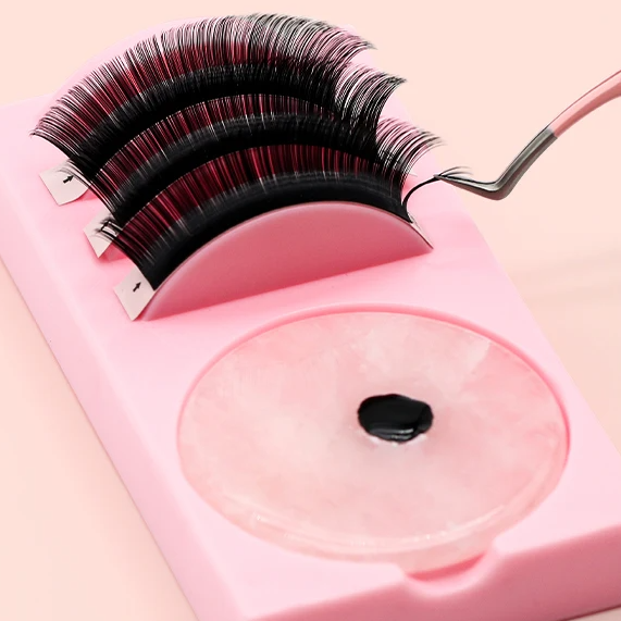 Acrylic False Lashes Stand Pad and Glue Holder, Reusable Eyelash Grafting Assistor Station, Essential Tools for Eyelash