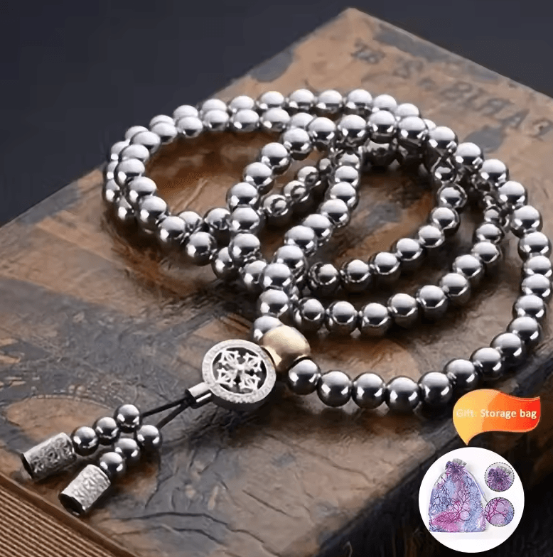 Tactical 8MM Steel Bead Bracelet Necklace – Heavy-Duty EDC Survival Chain (118–128 Beads)