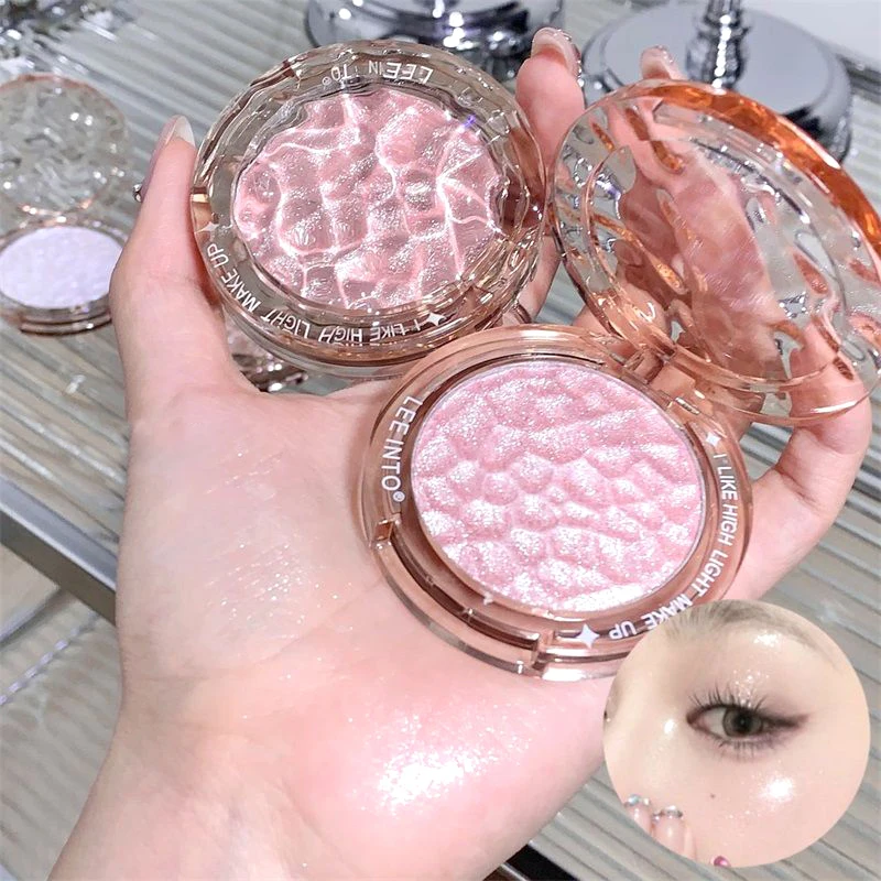 Glitter Highlight Contour Palette, High Gloss Powder, Natural Gloss Contour Concealer, Long-Lasting Light