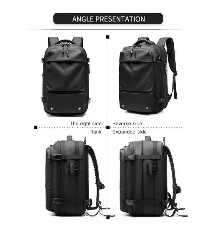 AirPack Expandable Travel Laptop Backpack for Men with Vacuum Compression Design
