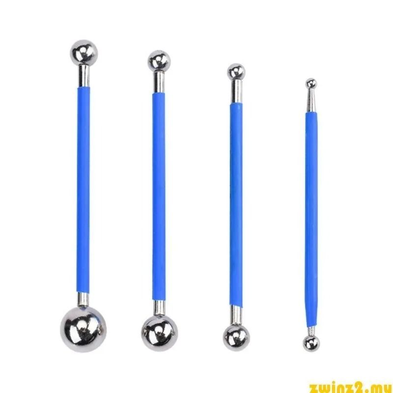 4 Piece Stainless Steel Dotting Tools Set with 8 Ball Stylus Sizes