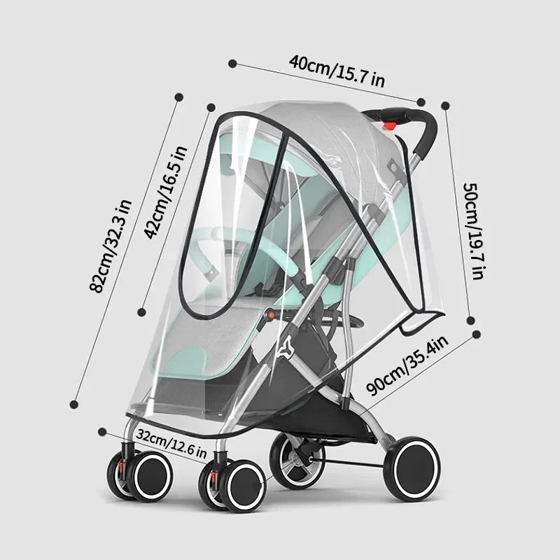 Universal Stroller Rain Cover Transparent Windproof Waterproof Baby Weather Shield