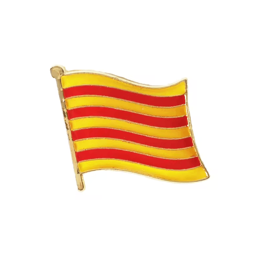 Catalonia Flag Enamel Lapel Pin Crystal Epoxy Badge