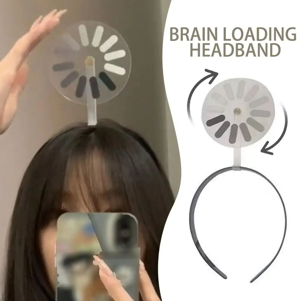 Funny Brain Loading Headband Hair Clip Set