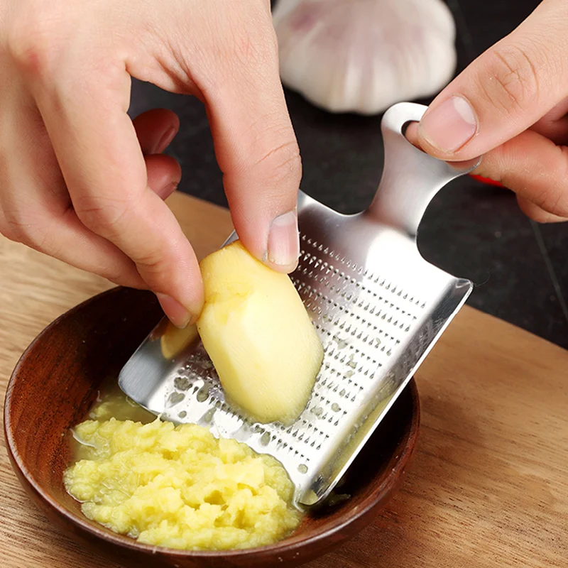 Mini Stainless Steel Ginger & Garlic Grater Manual Peeler & Crusher for Easy Kitchen Use