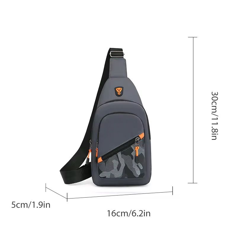 Men's Nylon Chest Bag Trendy Crossbody Shoulder Bag