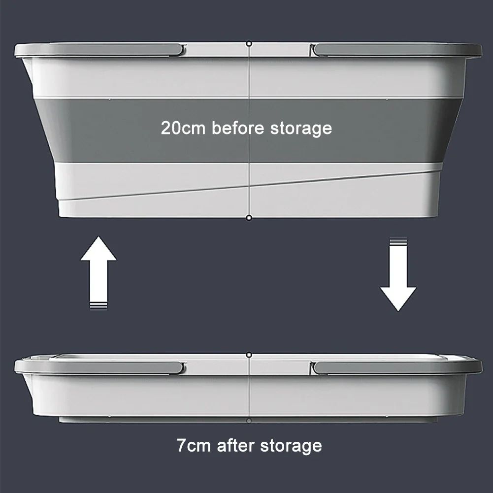 Foldable Rectangular Mop Bucket Large Laundry Washing Basin
